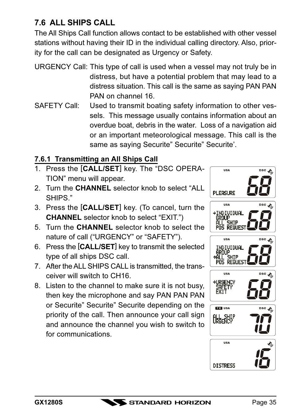Standard Horizon MATRIX GX1280S User Manual | Page 35 / 74