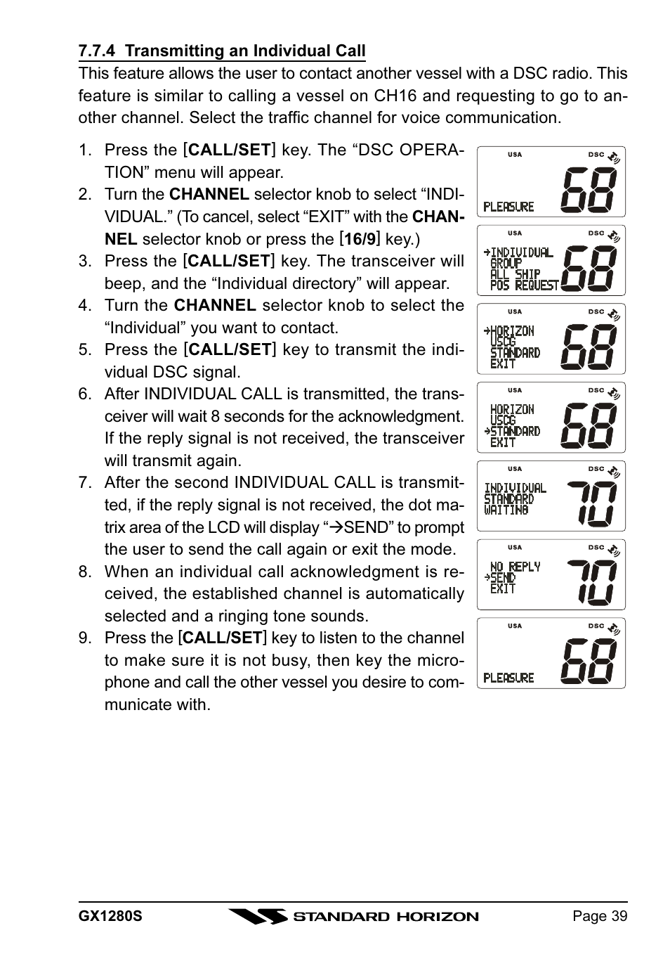 Standard Horizon MATRIX GX1280S User Manual | Page 39 / 74