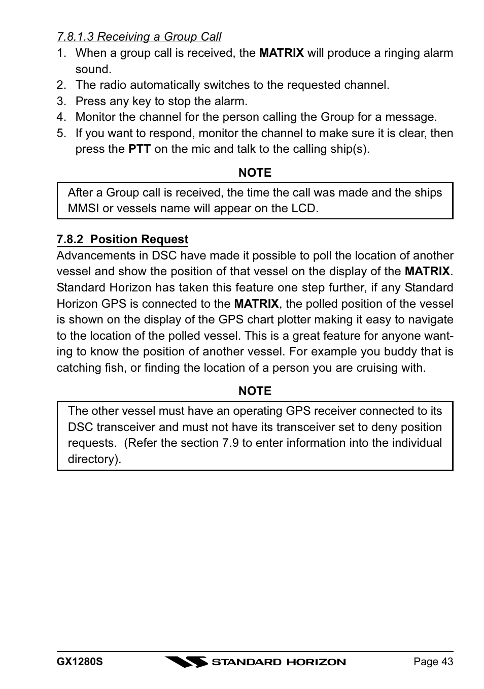 Standard Horizon MATRIX GX1280S User Manual | Page 43 / 74