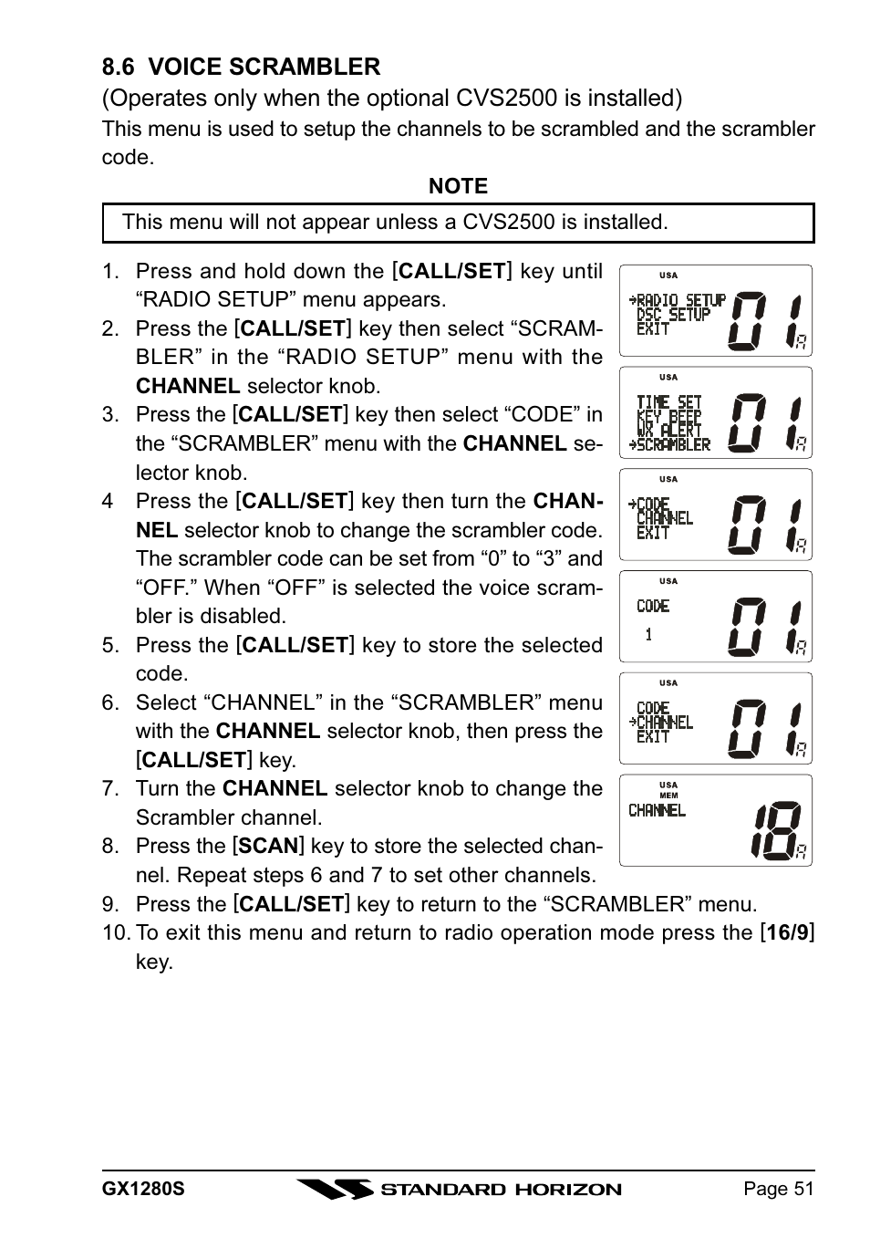 Standard Horizon MATRIX GX1280S User Manual | Page 51 / 74