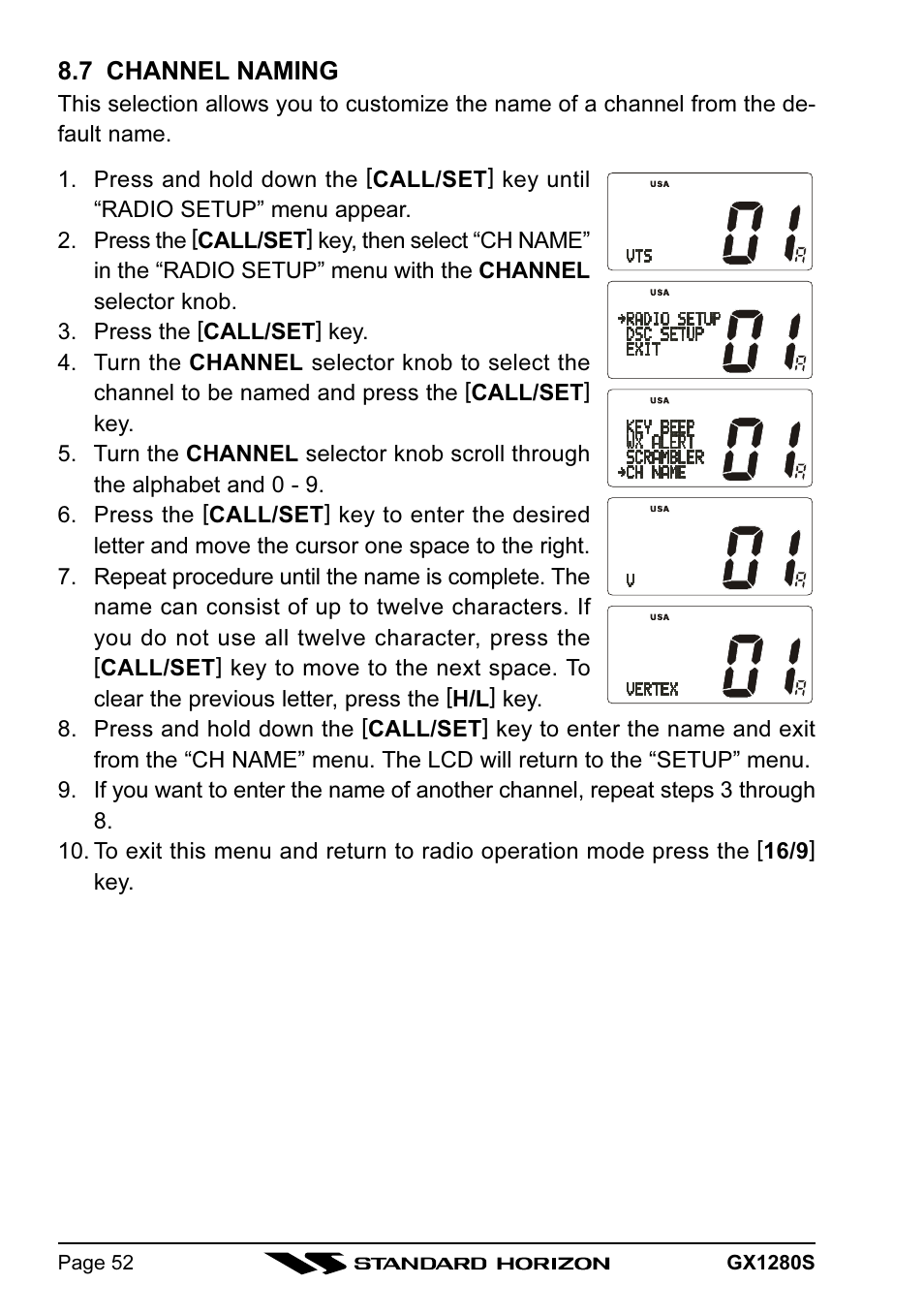 Standard Horizon MATRIX GX1280S User Manual | Page 52 / 74
