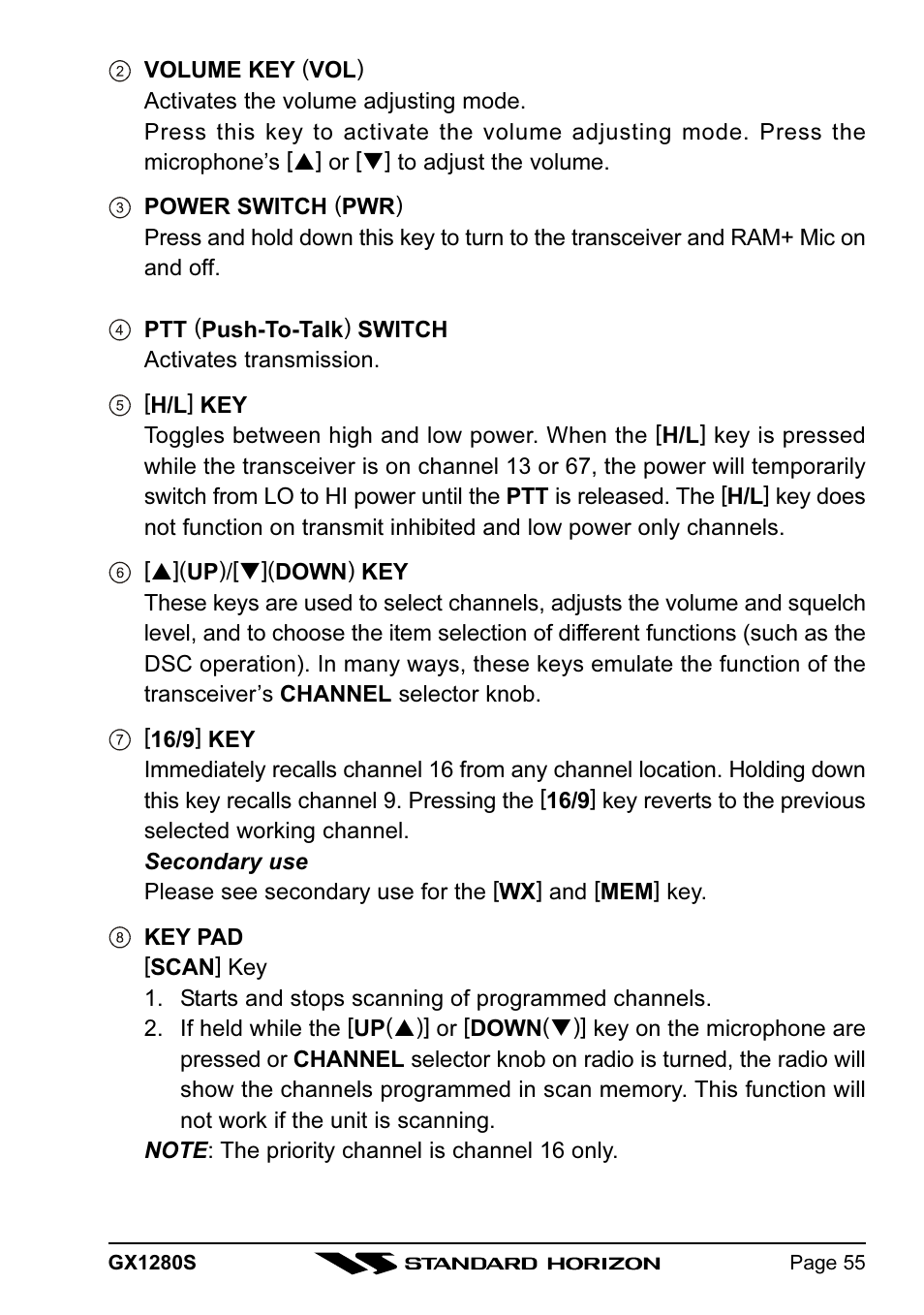 Standard Horizon MATRIX GX1280S User Manual | Page 55 / 74