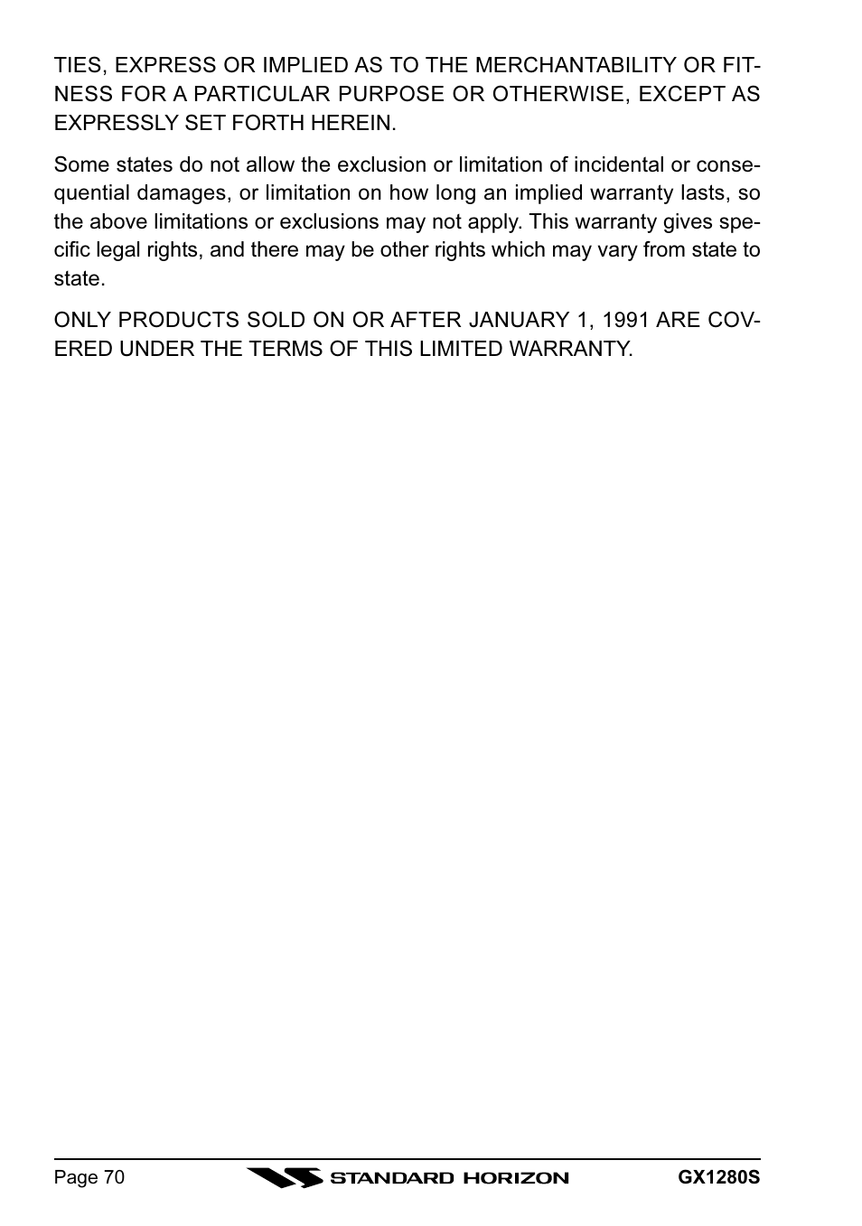 Standard Horizon MATRIX GX1280S User Manual | Page 70 / 74