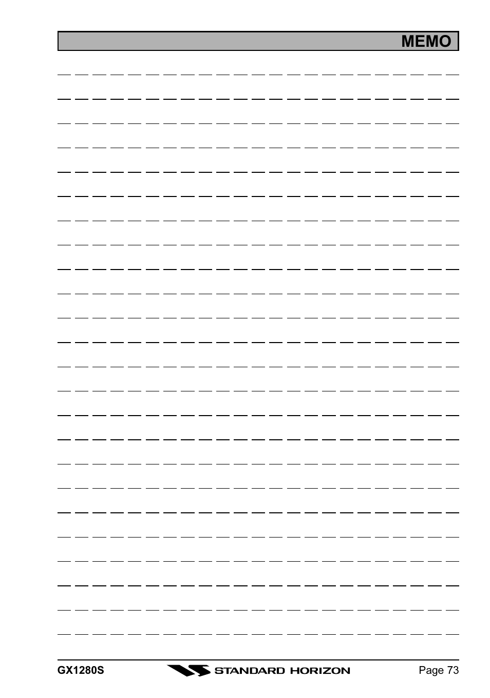 Standard Horizon MATRIX GX1280S User Manual | Page 73 / 74