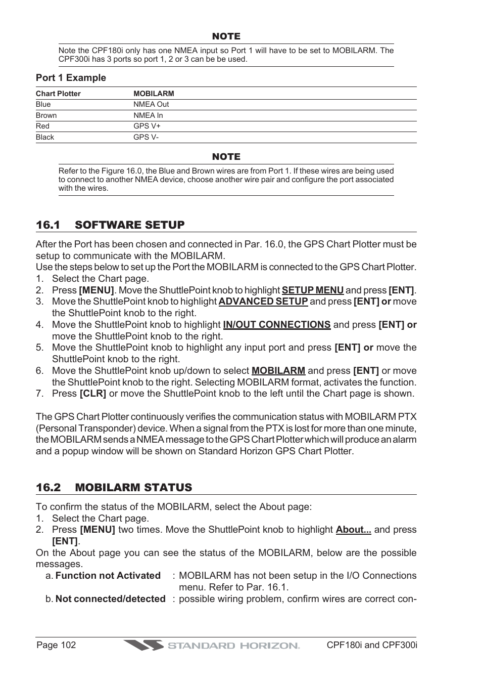 1 software setup, 2 mobilarm status | Standard Horizon MAX CPF180I User Manual | Page 100 / 144