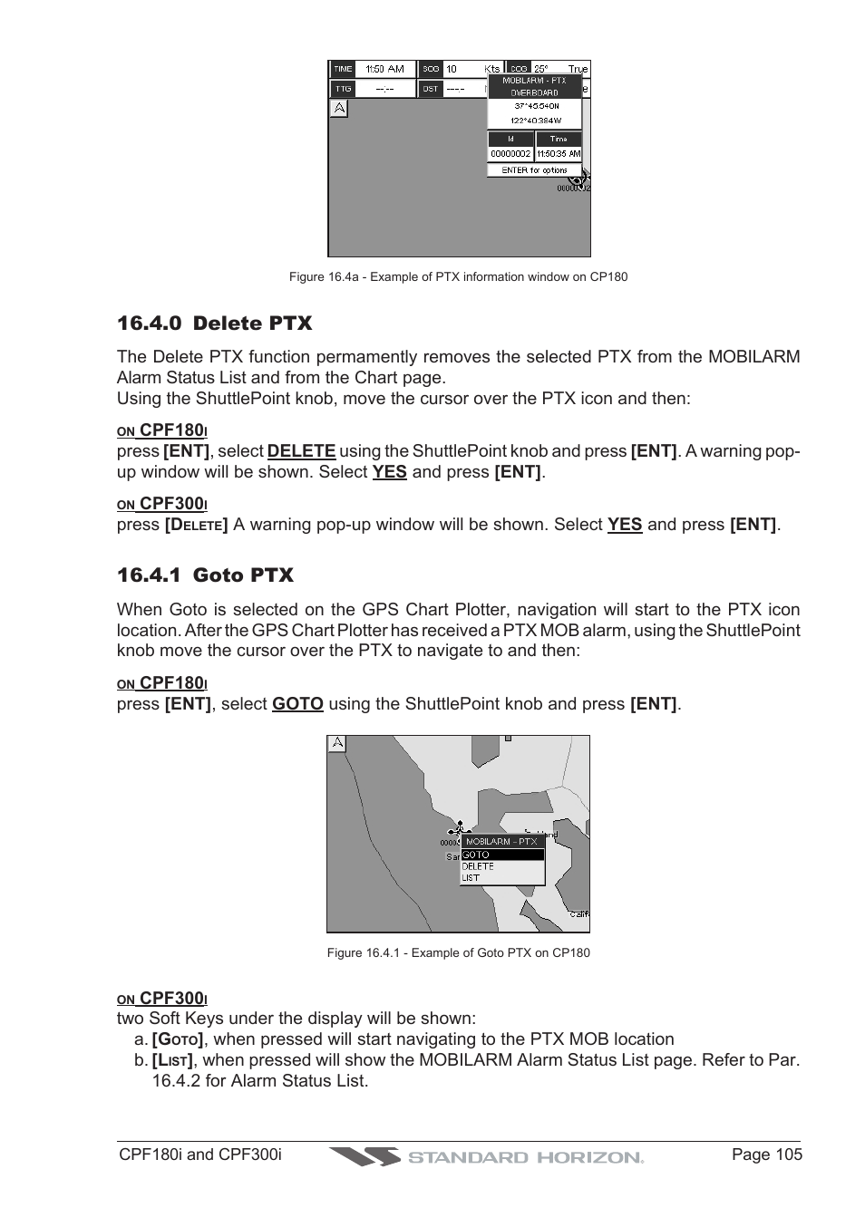 0 delete ptx, 1 goto ptx | Standard Horizon MAX CPF180I User Manual | Page 103 / 144