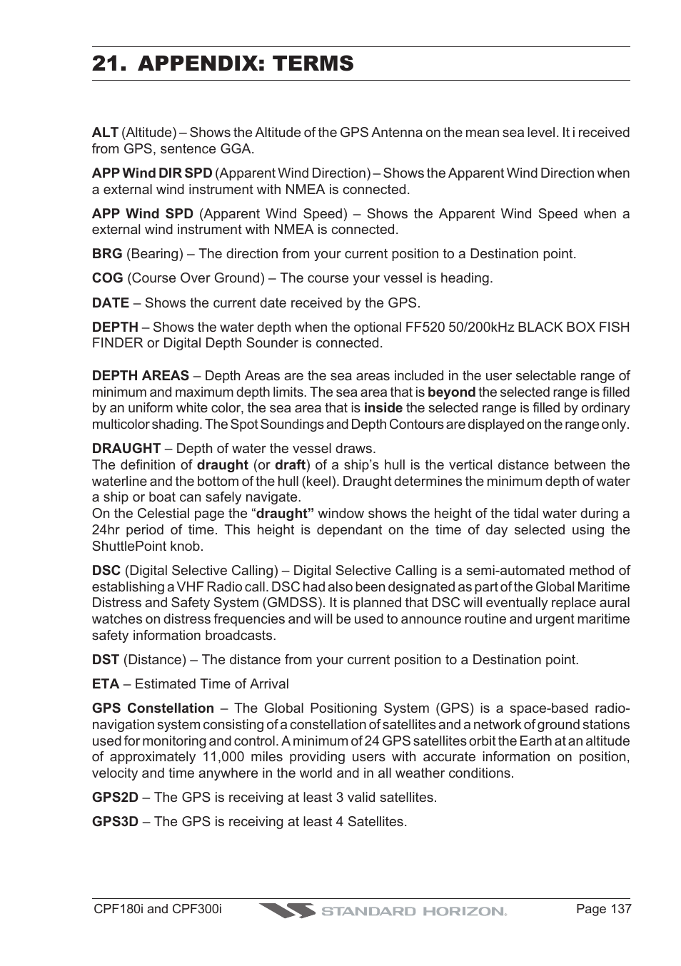 Appendix: terms | Standard Horizon MAX CPF180I User Manual | Page 135 / 144