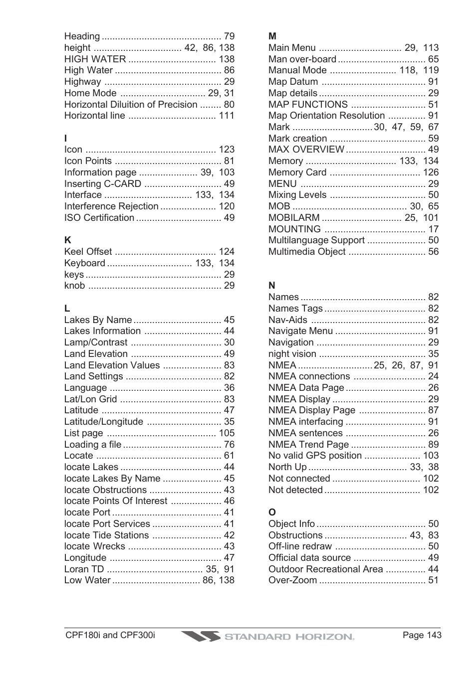 Standard Horizon MAX CPF180I User Manual | Page 141 / 144