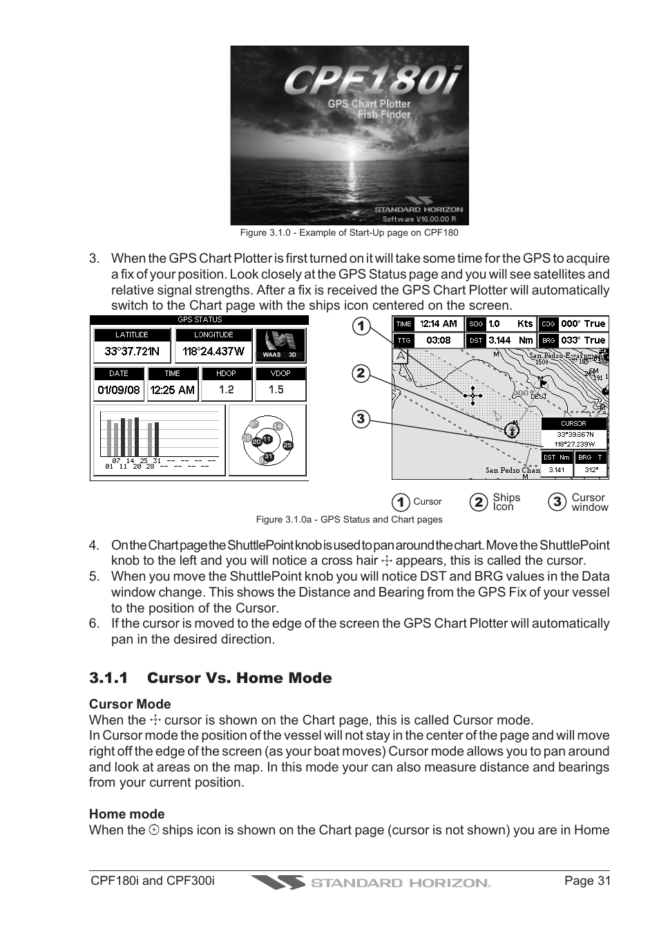 1 cursor vs. home mode | Standard Horizon MAX CPF180I User Manual | Page 29 / 144