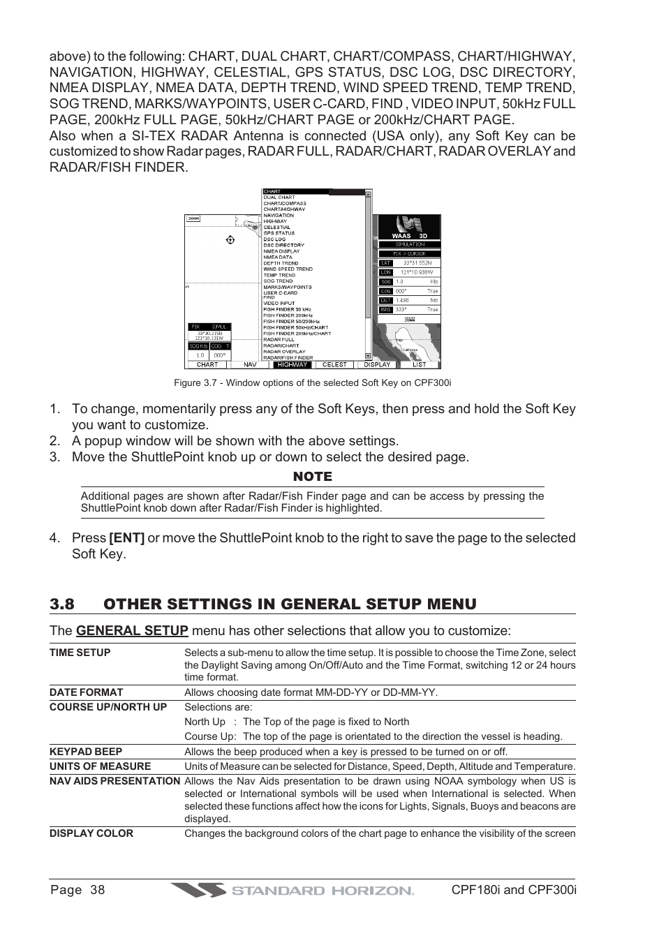 8 other settings in general setup menu | Standard Horizon MAX CPF180I User Manual | Page 36 / 144