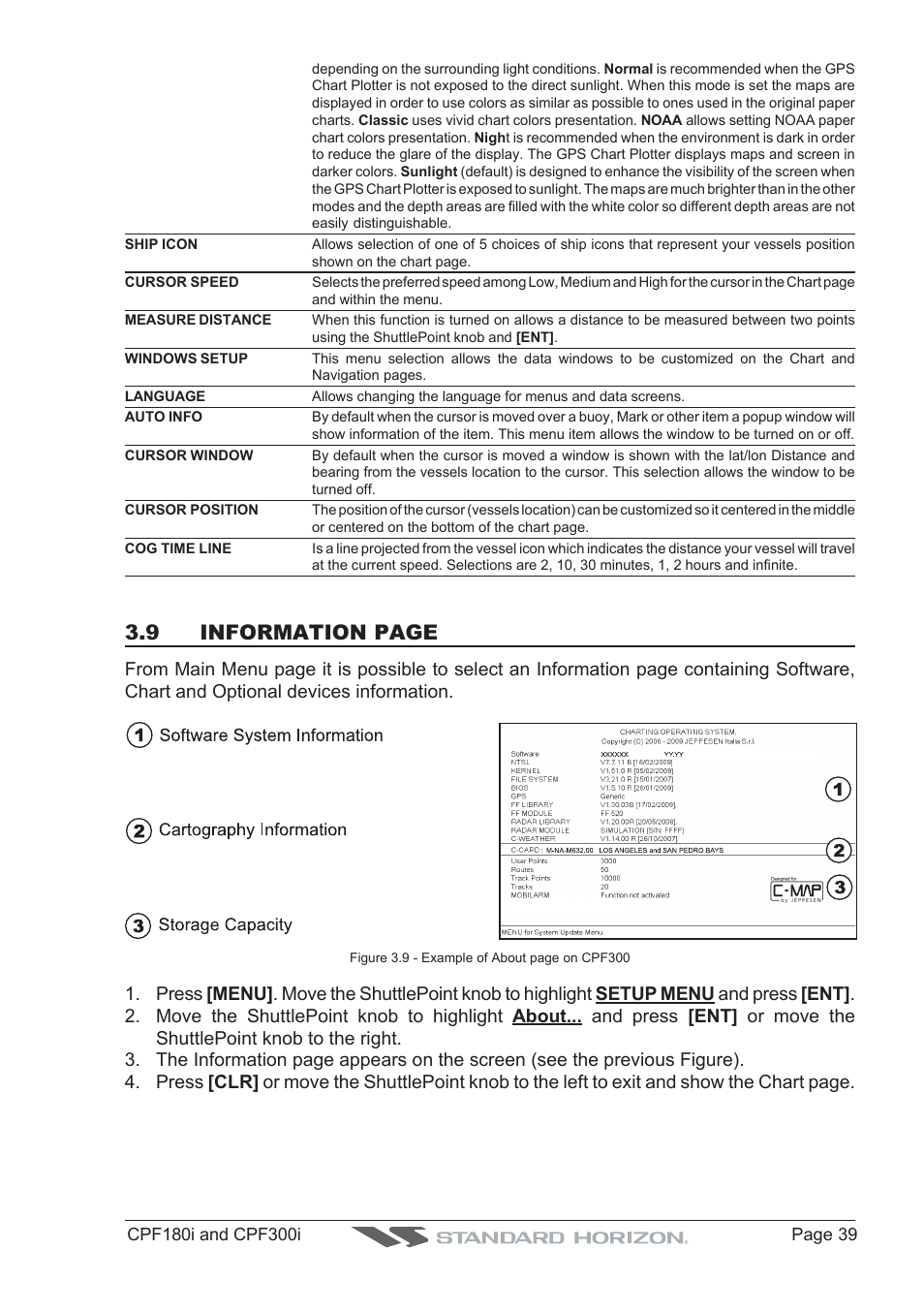 9 information page | Standard Horizon MAX CPF180I User Manual | Page 37 / 144