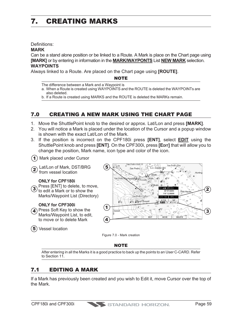 Creating marks | Standard Horizon MAX CPF180I User Manual | Page 57 / 144