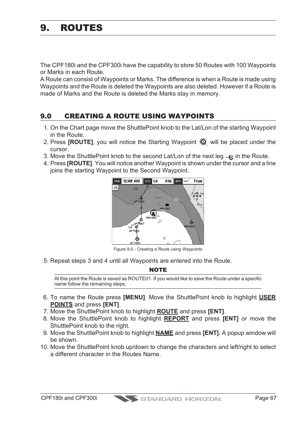 Routes | Standard Horizon MAX CPF180I User Manual | Page 65 / 144