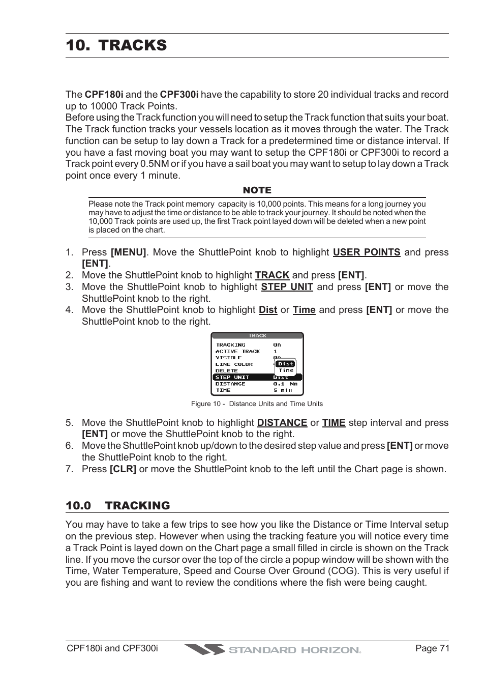 Tracks | Standard Horizon MAX CPF180I User Manual | Page 69 / 144