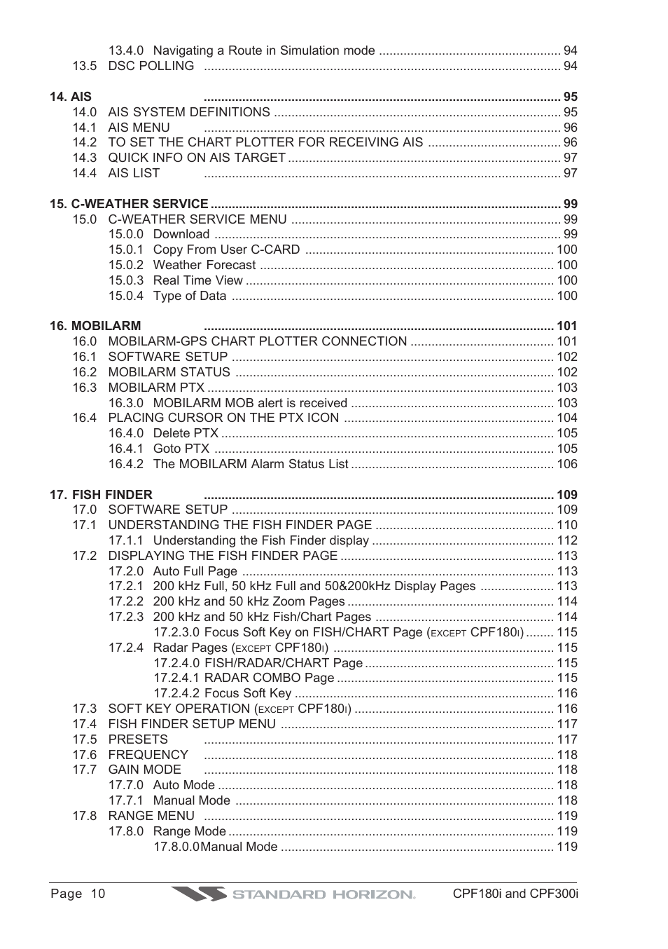 Standard Horizon MAX CPF180I User Manual | Page 8 / 144