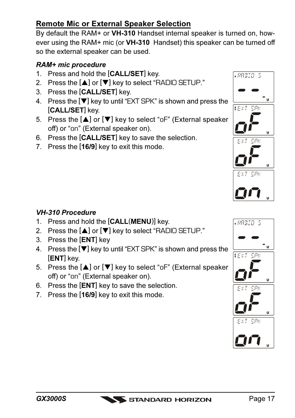 Standard Horizon MATRIX GX3000S User Manual | Page 17 / 100