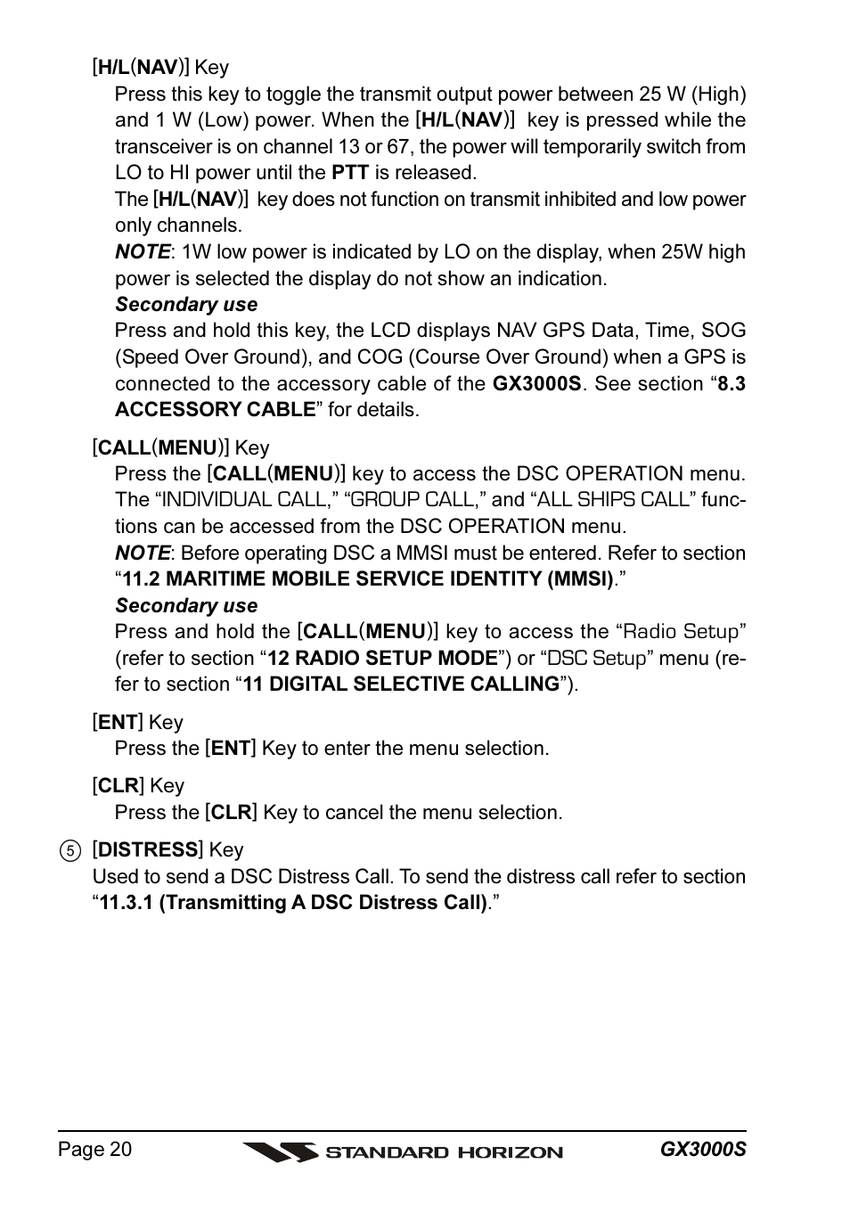 Standard Horizon MATRIX GX3000S User Manual | Page 20 / 100