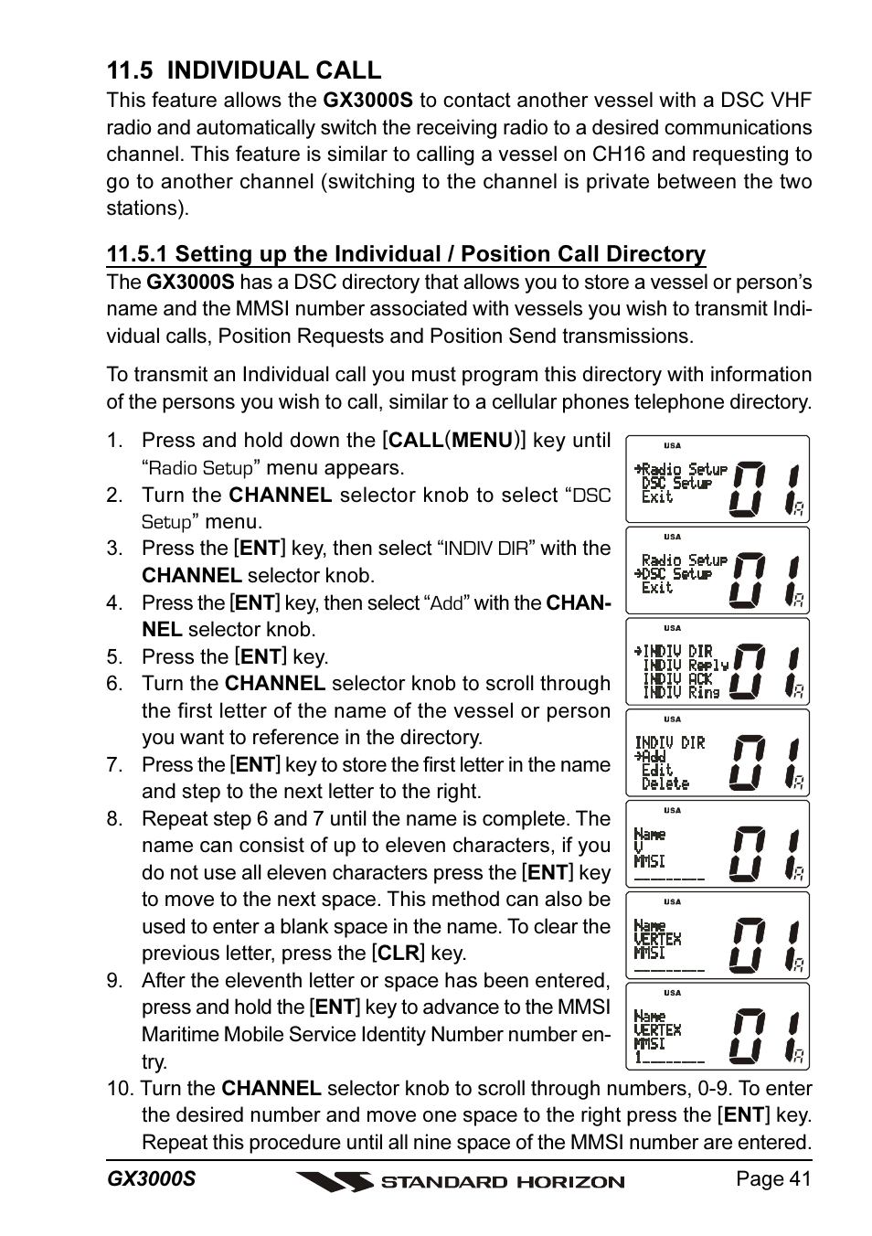 5 individual call | Standard Horizon MATRIX GX3000S User Manual | Page 41 / 100