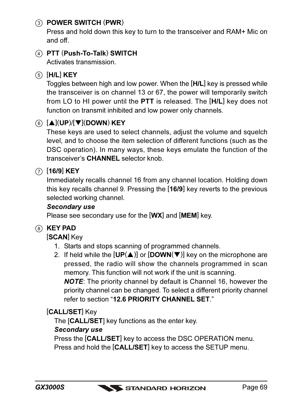 Standard Horizon MATRIX GX3000S User Manual | Page 69 / 100