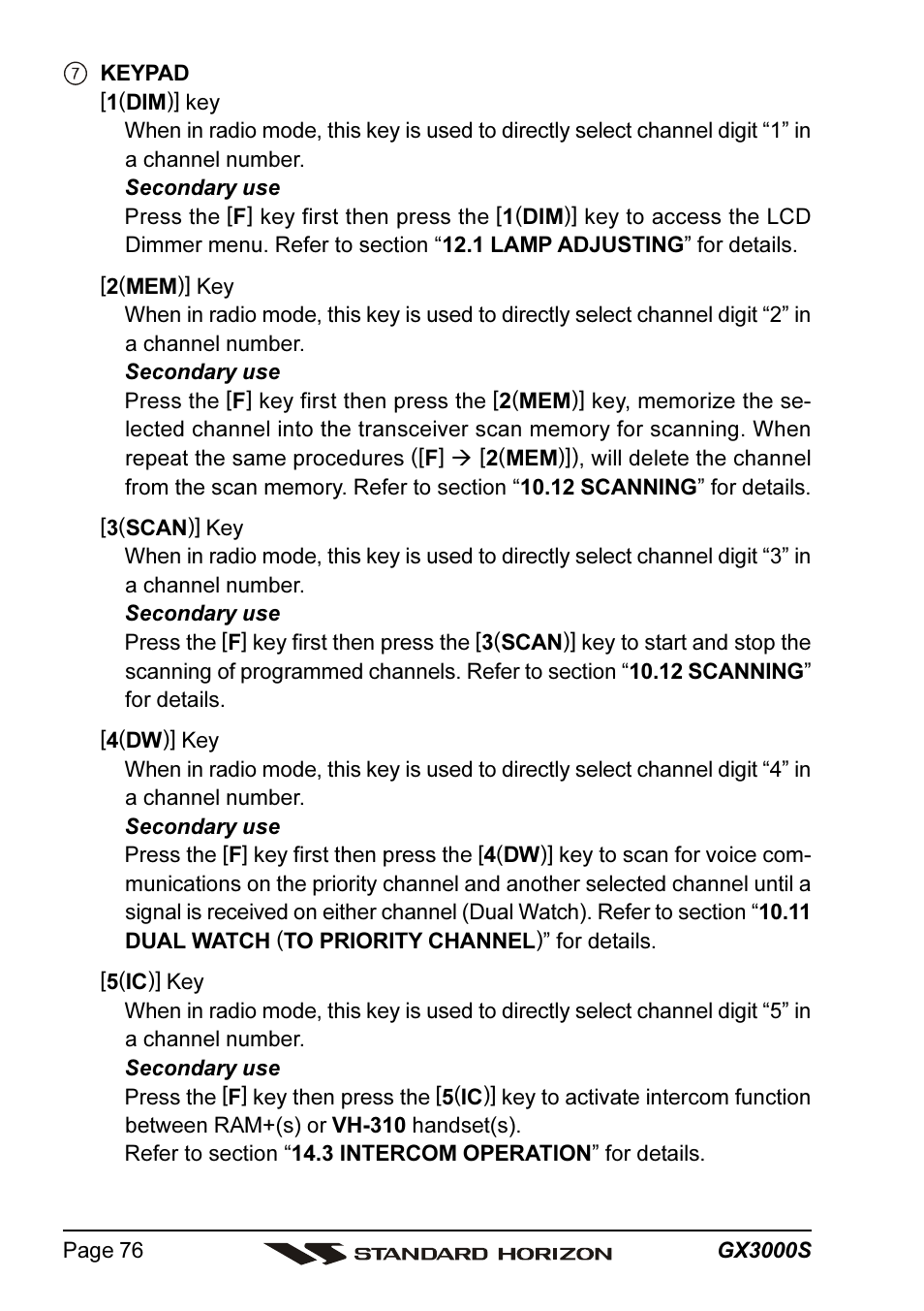 Standard Horizon MATRIX GX3000S User Manual | Page 76 / 100