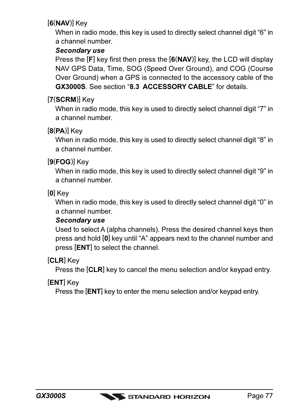 Standard Horizon MATRIX GX3000S User Manual | Page 77 / 100