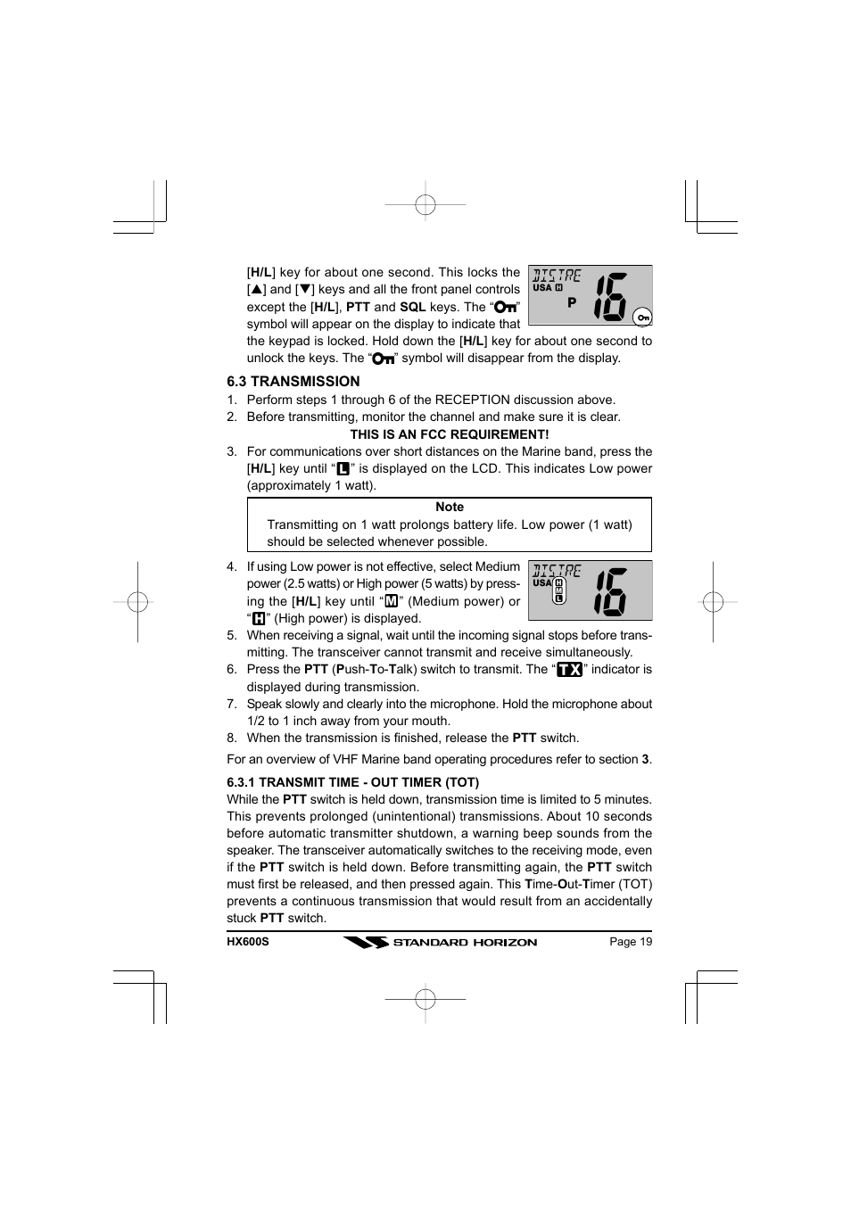 Standard Horizon VHF/FM Marine Handheld Transceiver HX600S User Manual | Page 21 / 56