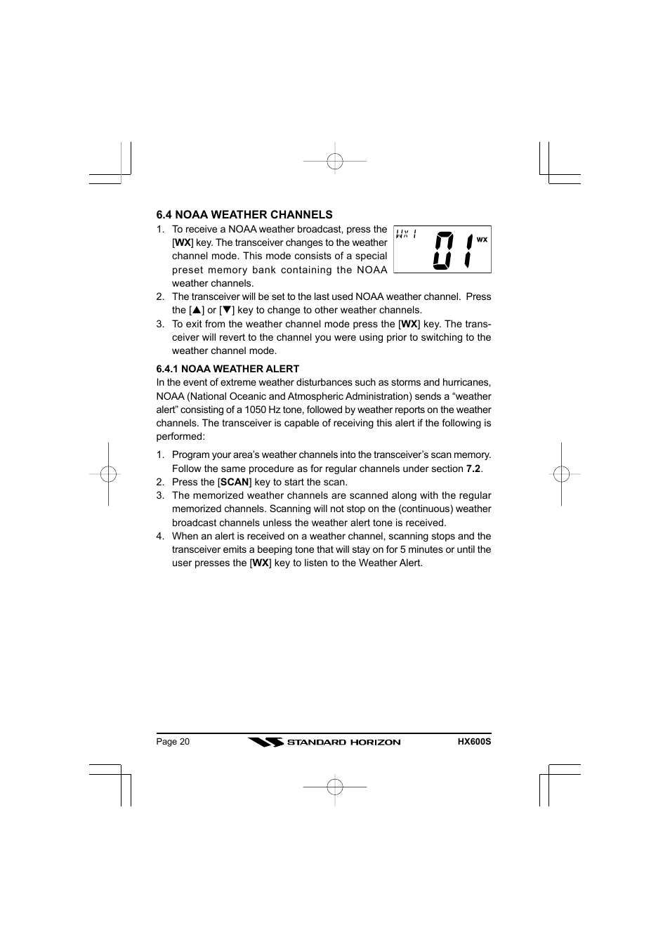 Standard Horizon VHF/FM Marine Handheld Transceiver HX600S User Manual | Page 22 / 56