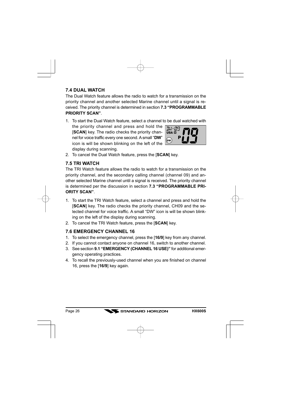 Standard Horizon VHF/FM Marine Handheld Transceiver HX600S User Manual | Page 28 / 56