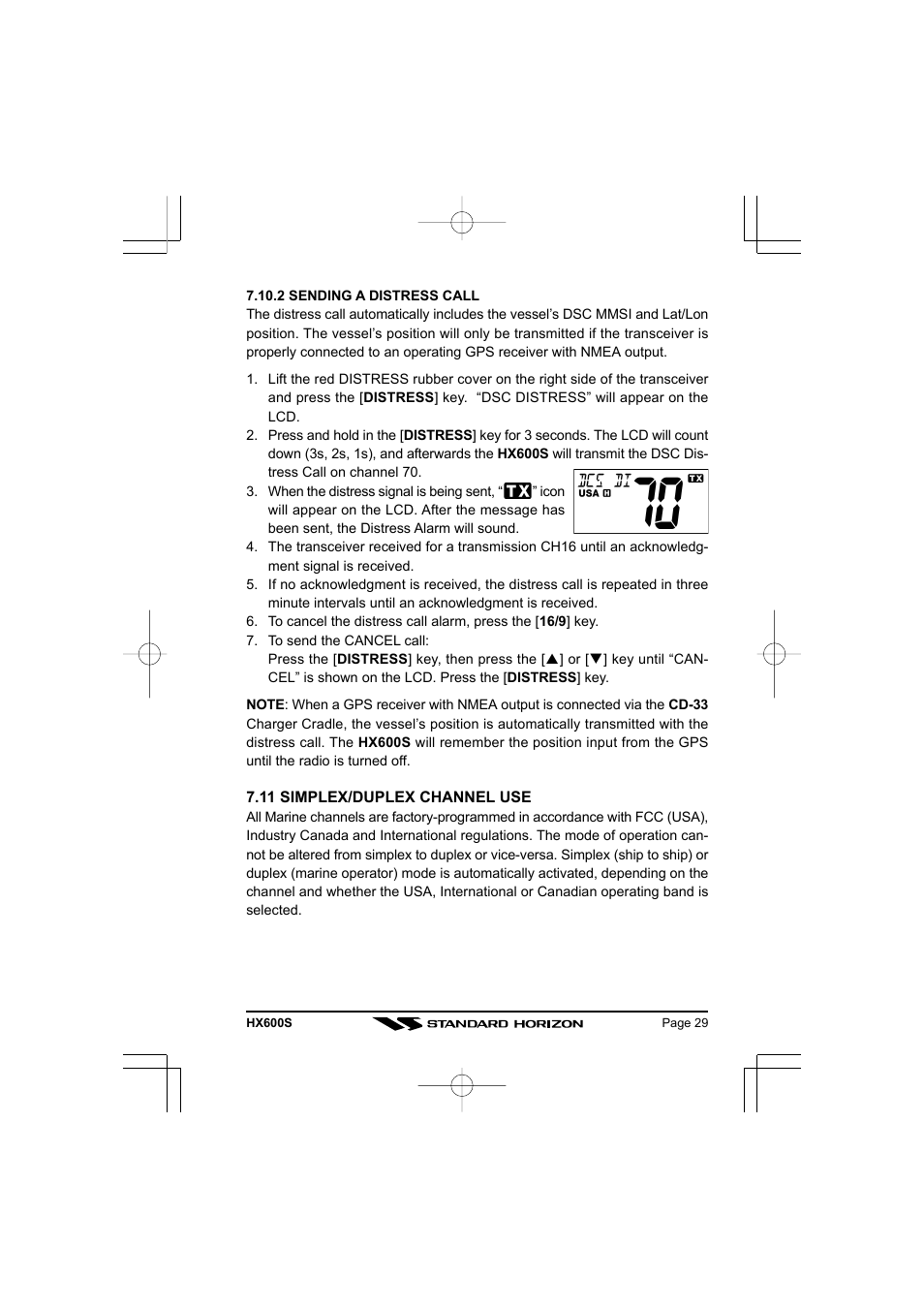 Standard Horizon VHF/FM Marine Handheld Transceiver HX600S User Manual | Page 31 / 56