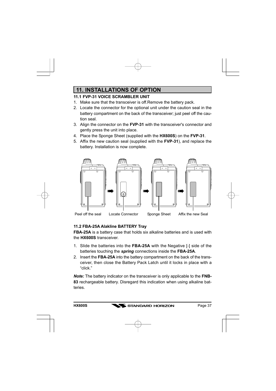 Standard Horizon VHF/FM Marine Handheld Transceiver HX600S User Manual | Page 39 / 56