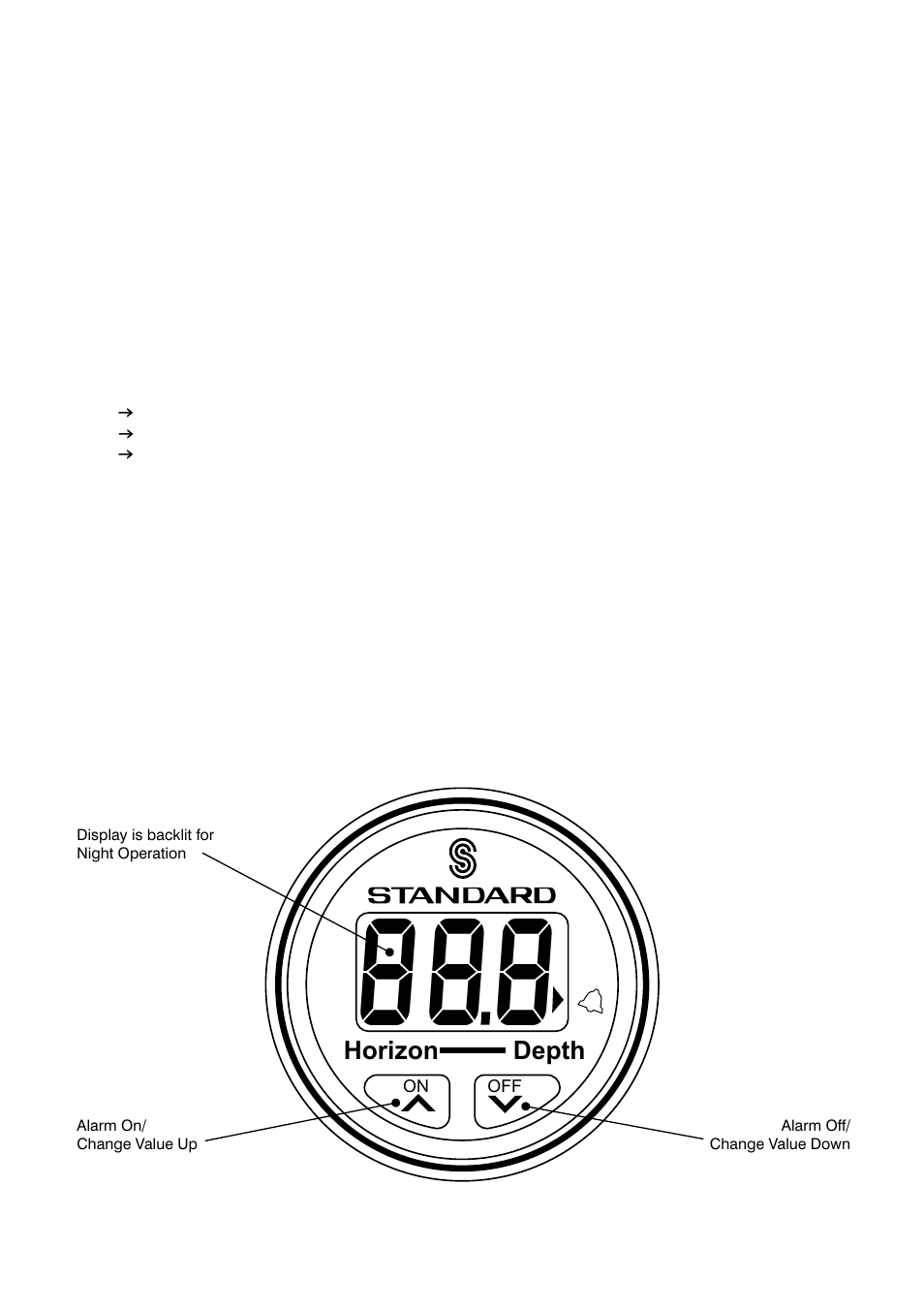 Operation, Alarms, Alarms on/off | Shallow alarm, Specifications, Horizon depth | Standard Horizon DS41 User Manual | Page 3 / 17