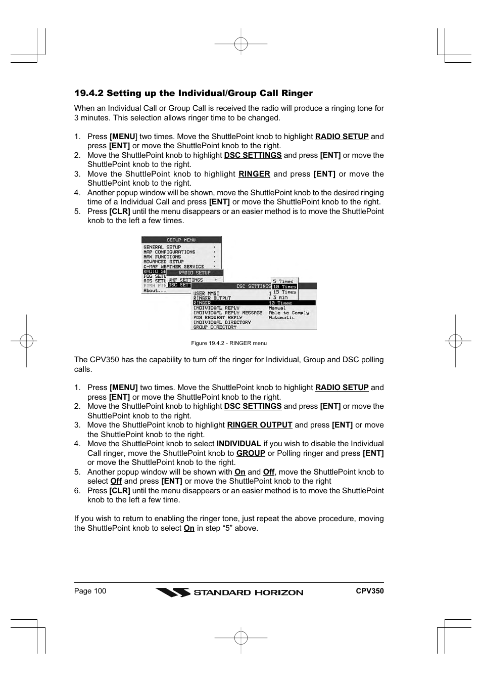 Standard Horizon CPV350 User Manual | Page 100 / 144