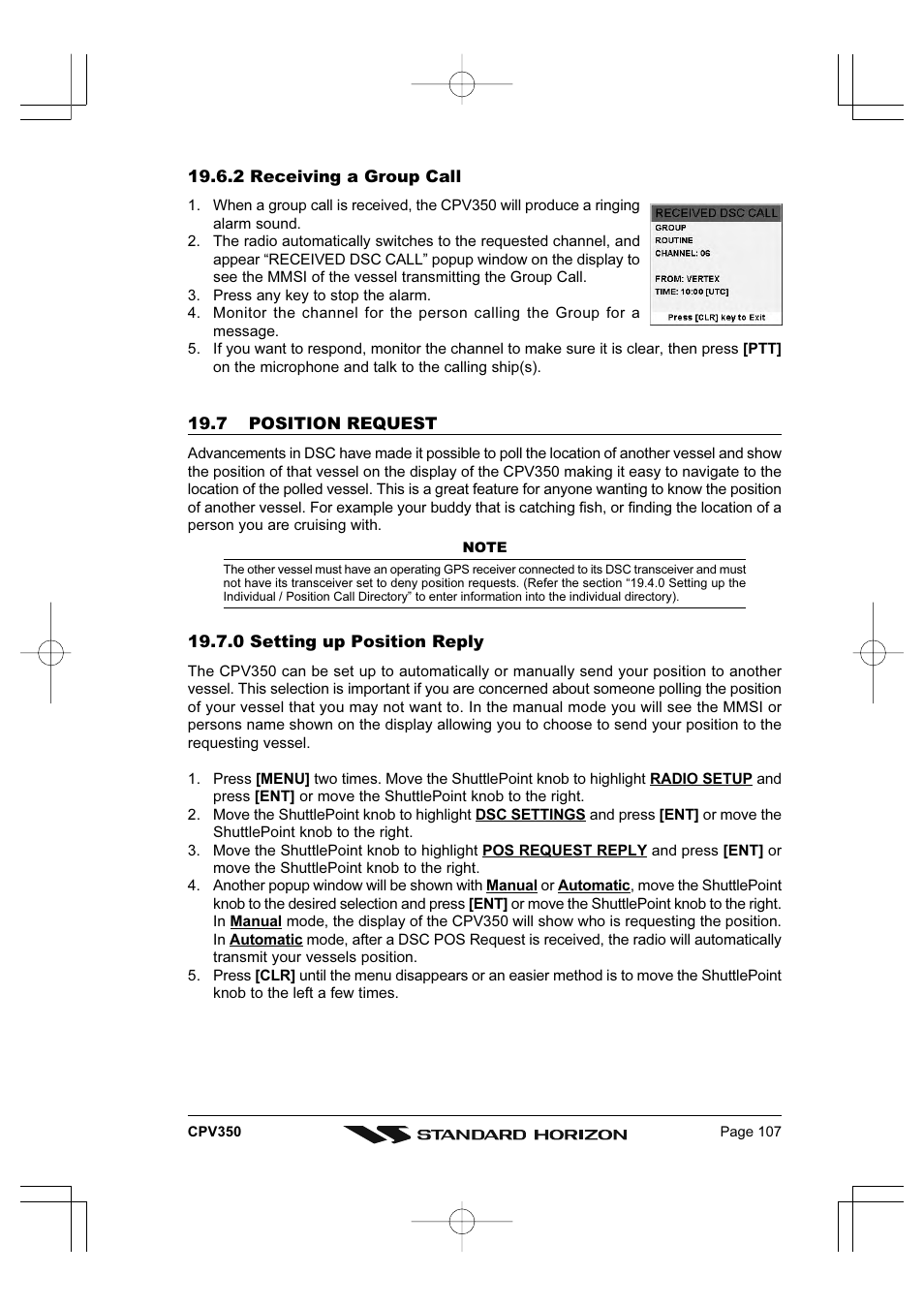 Standard Horizon CPV350 User Manual | Page 107 / 144