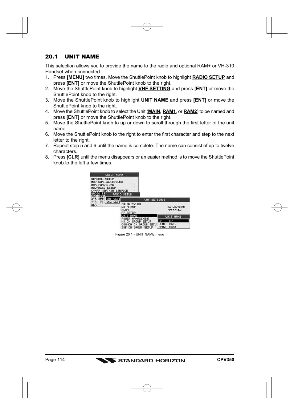 Standard Horizon CPV350 User Manual | Page 114 / 144