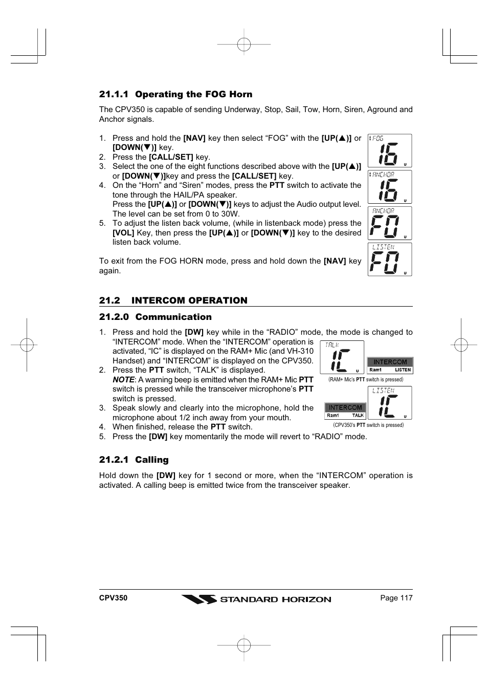 Standard Horizon CPV350 User Manual | Page 117 / 144