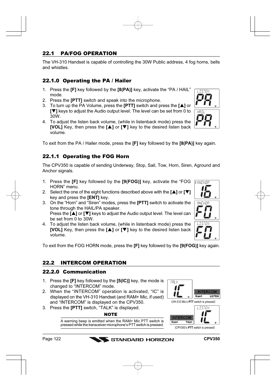 Standard Horizon CPV350 User Manual | Page 122 / 144