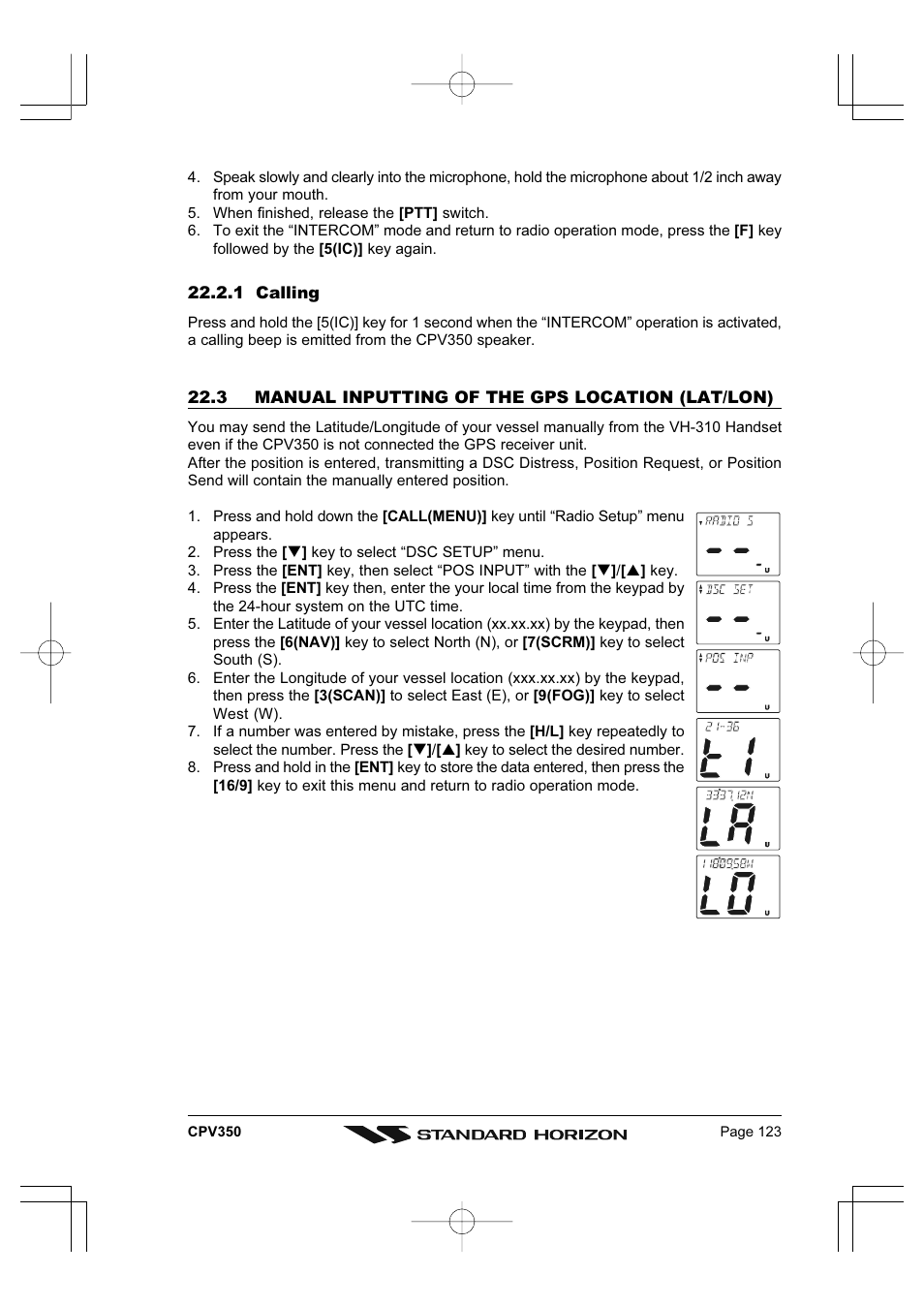 Standard Horizon CPV350 User Manual | Page 123 / 144