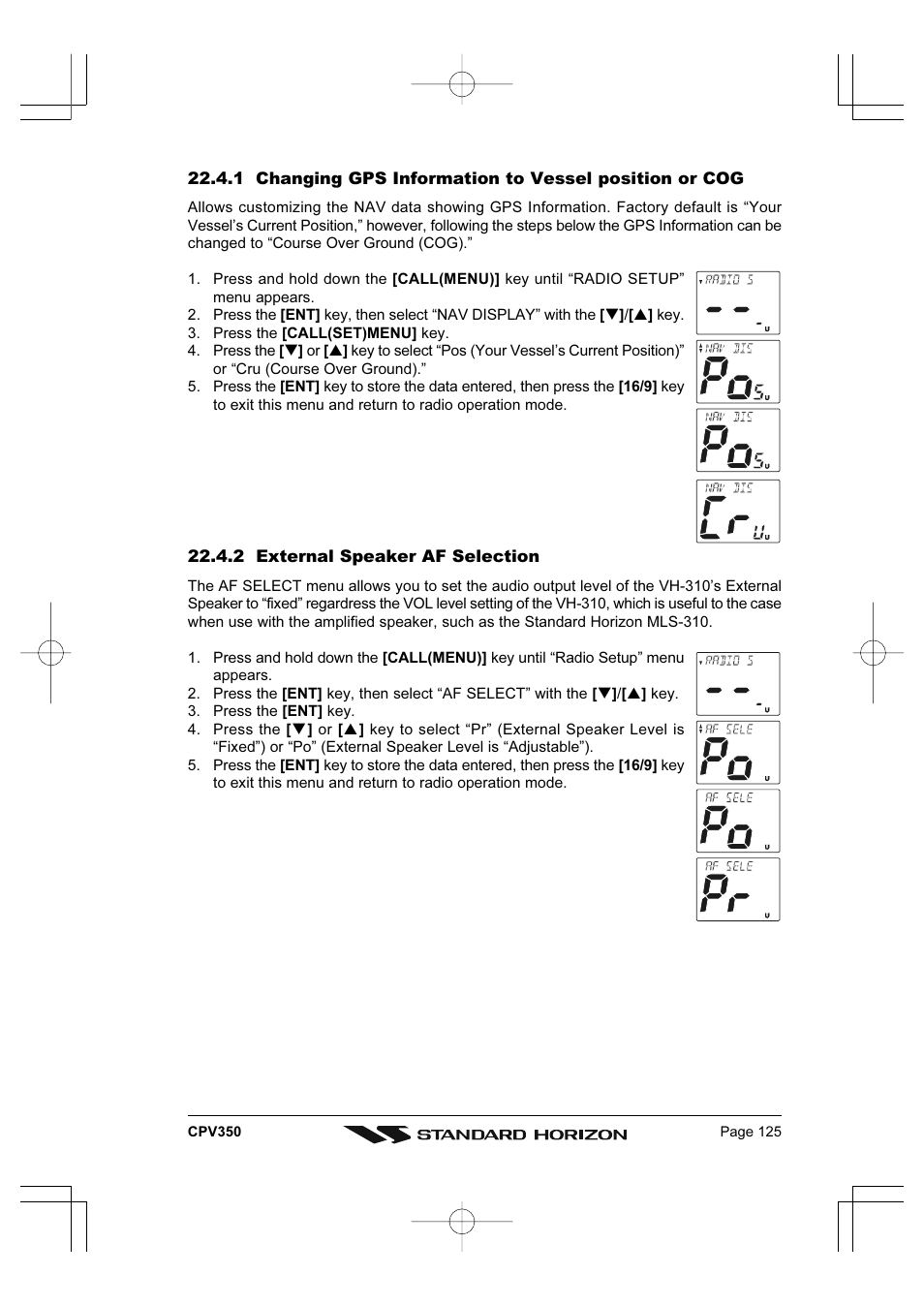 Standard Horizon CPV350 User Manual | Page 125 / 144