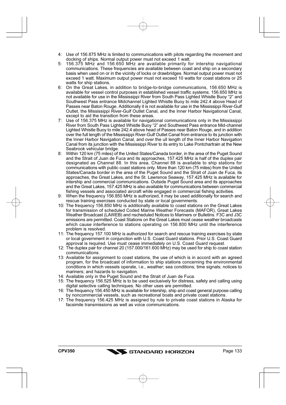 Standard Horizon CPV350 User Manual | Page 133 / 144