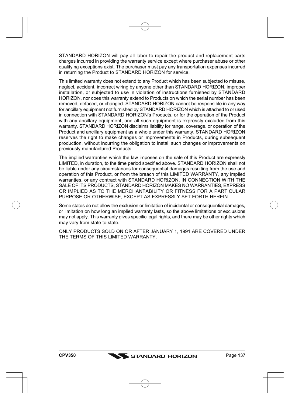 Standard Horizon CPV350 User Manual | Page 137 / 144