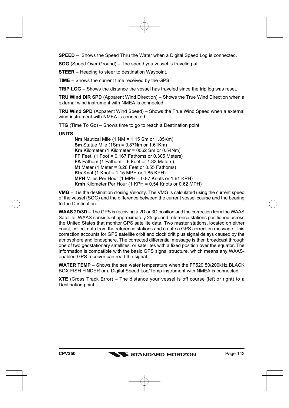 Standard Horizon CPV350 User Manual | Page 143 / 144