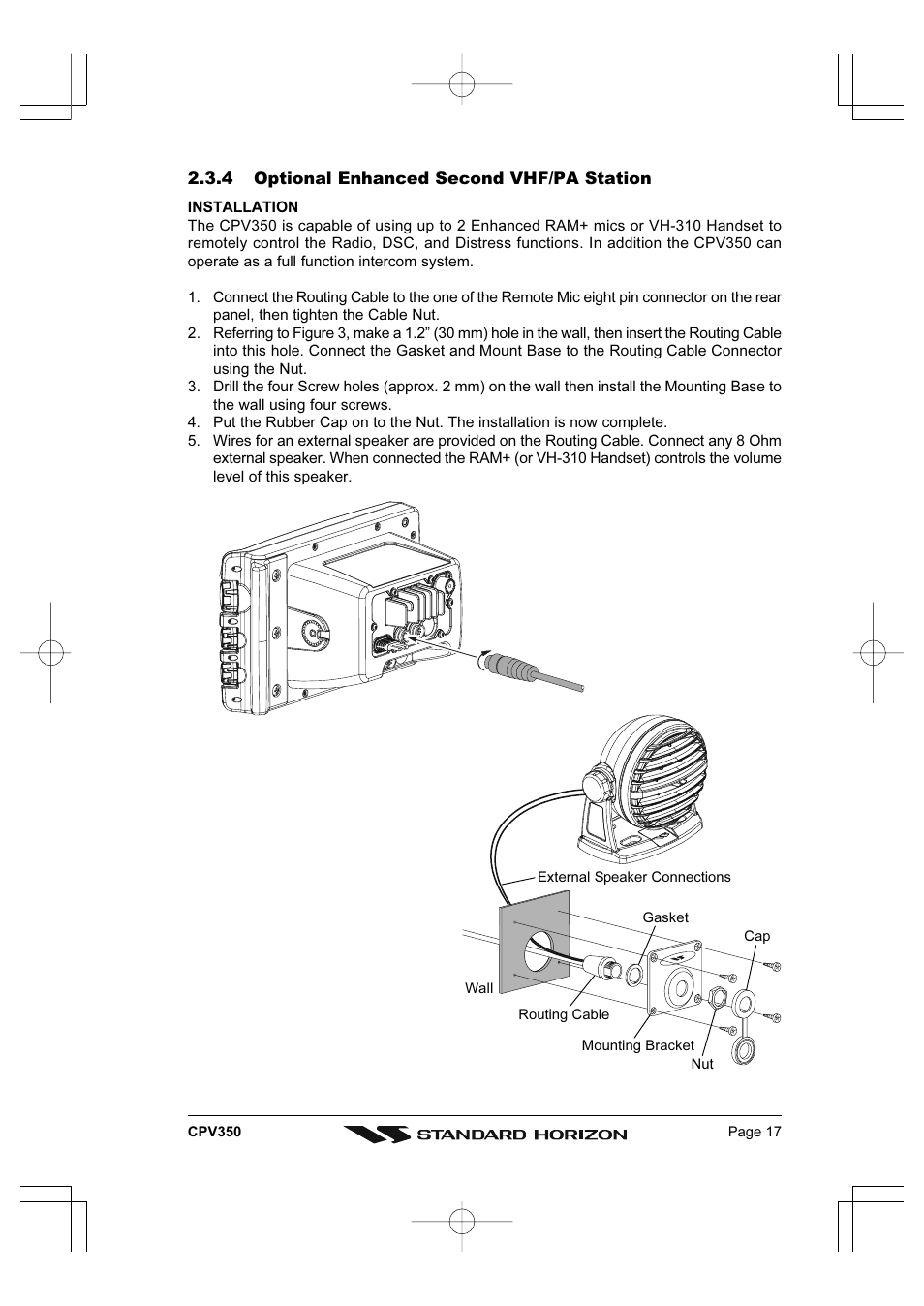 Standard Horizon CPV350 User Manual | Page 17 / 144