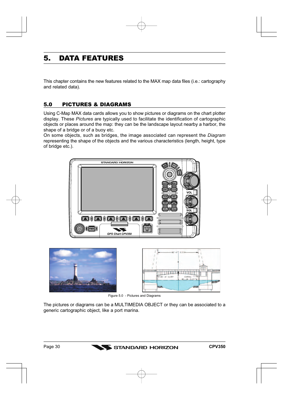 Data features | Standard Horizon CPV350 User Manual | Page 30 / 144