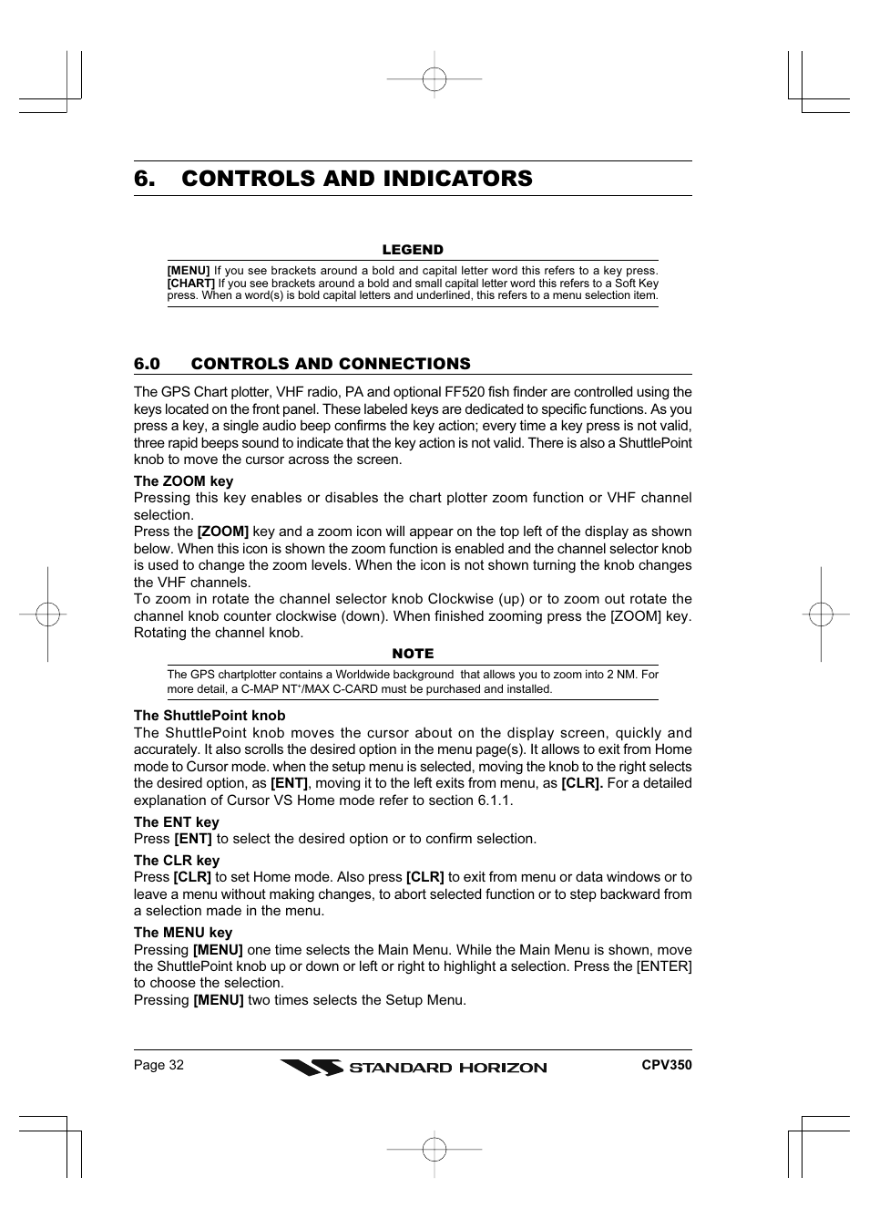 Controls and indicators | Standard Horizon CPV350 User Manual | Page 32 / 144