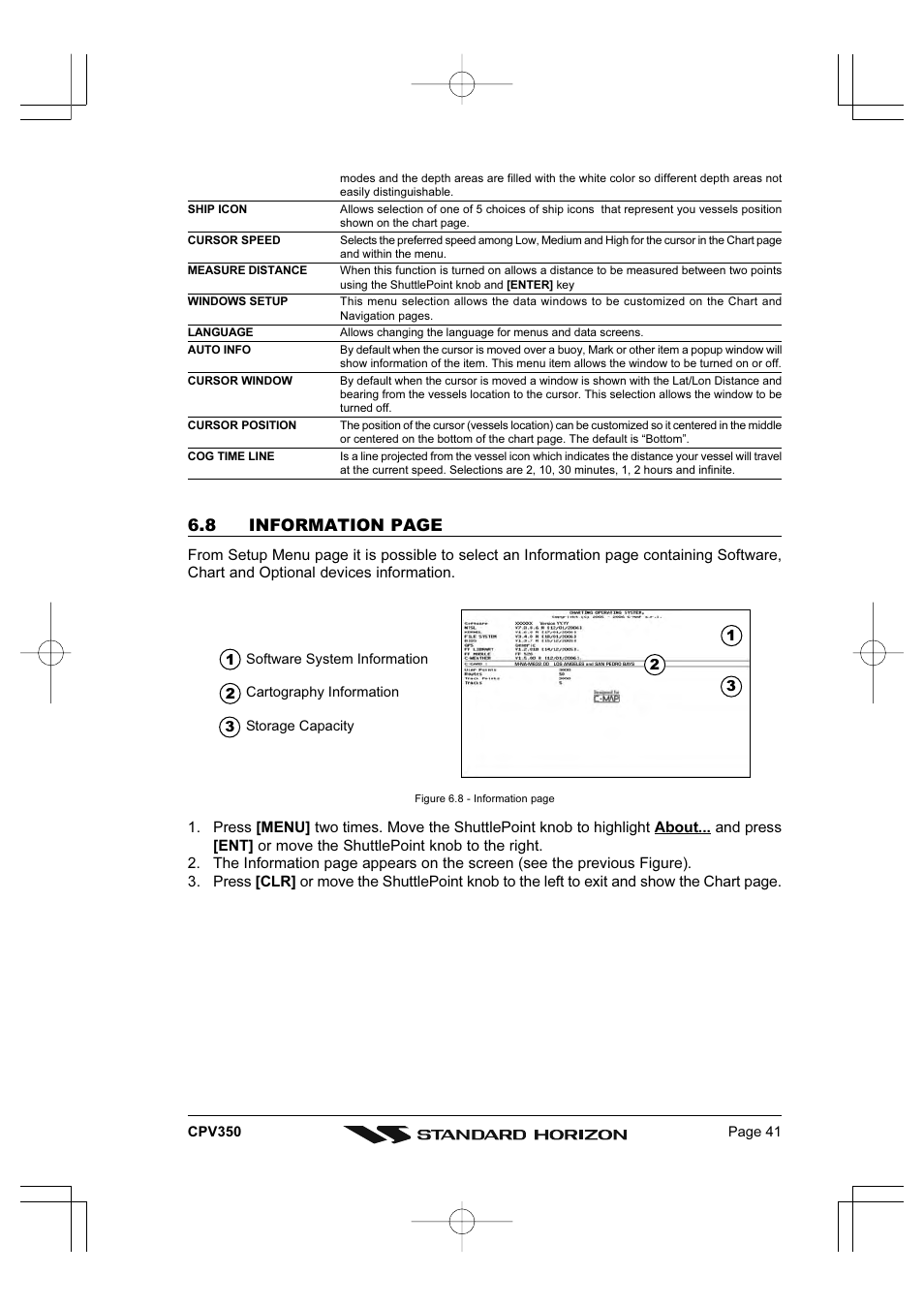 8 information page | Standard Horizon CPV350 User Manual | Page 41 / 144