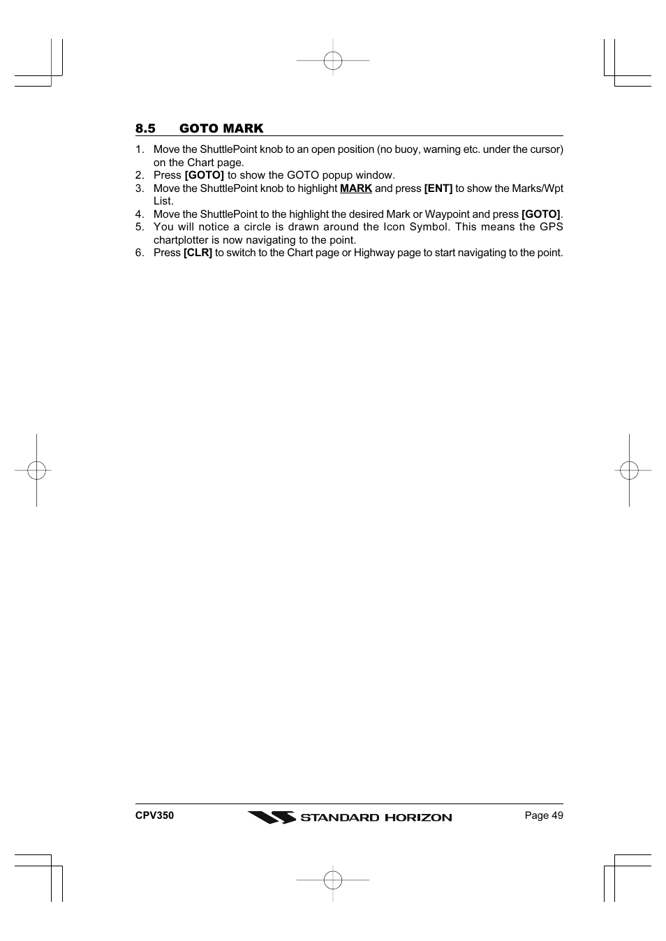 Standard Horizon CPV350 User Manual | Page 49 / 144