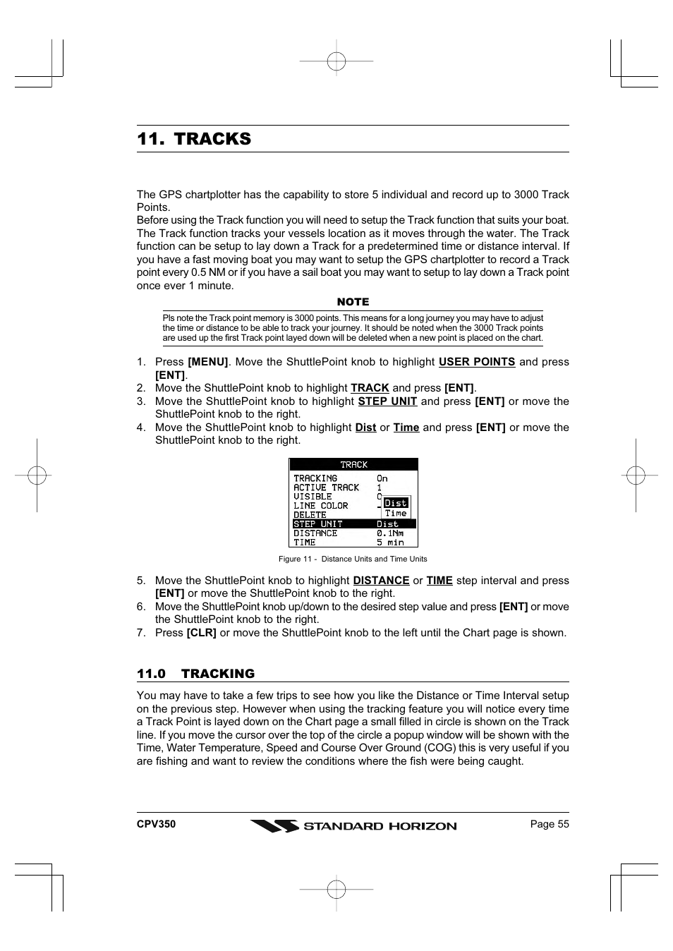 Tracks | Standard Horizon CPV350 User Manual | Page 55 / 144
