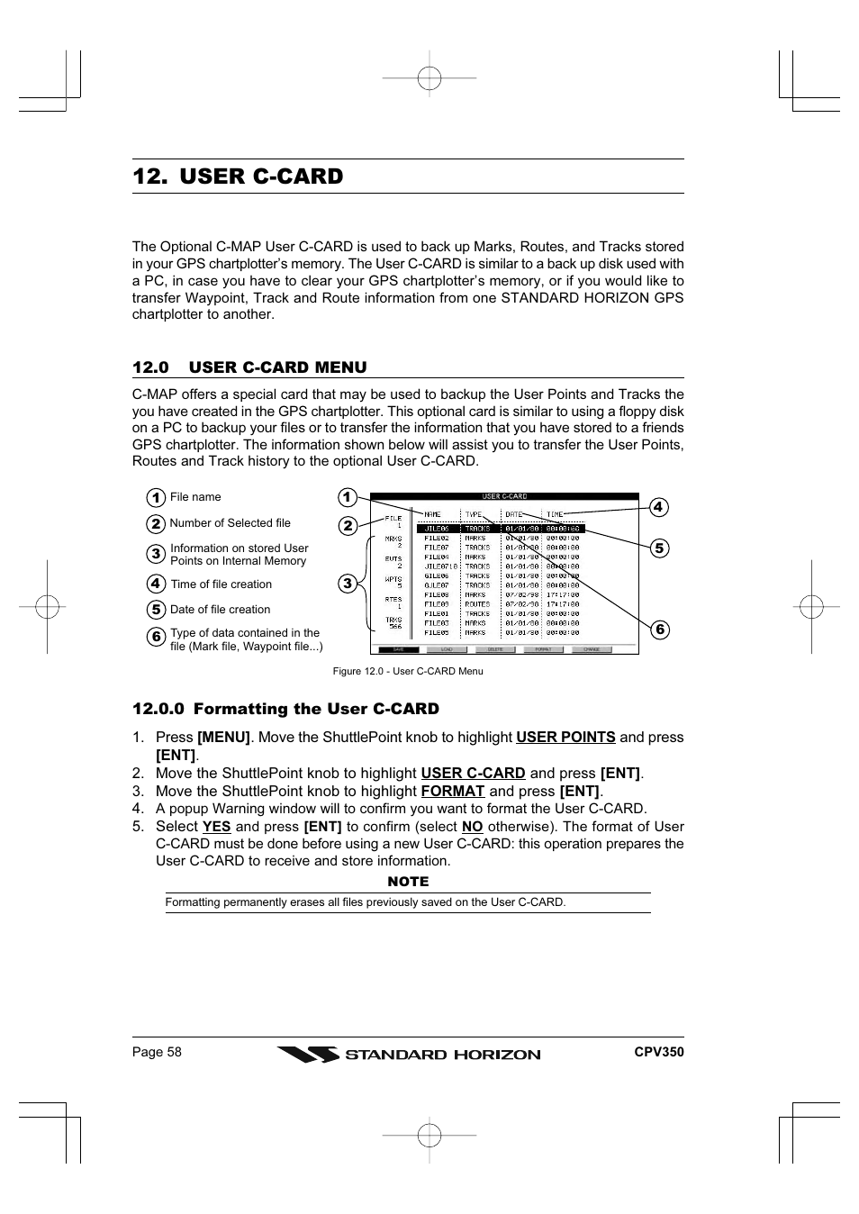 User c-card | Standard Horizon CPV350 User Manual | Page 58 / 144