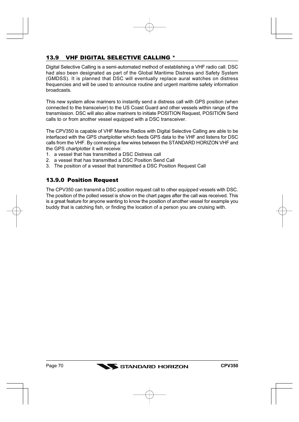Standard Horizon CPV350 User Manual | Page 70 / 144