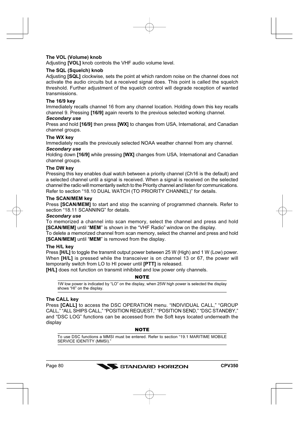 Standard Horizon CPV350 User Manual | Page 80 / 144